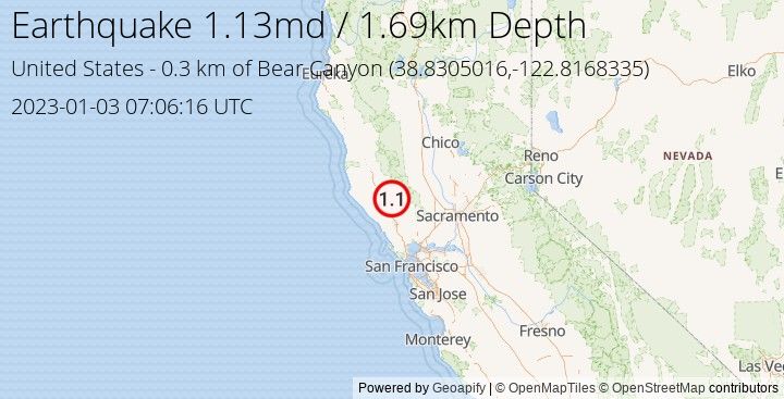 Earthquake md1.13 - 0.298 km of Bear Canyon - United States
