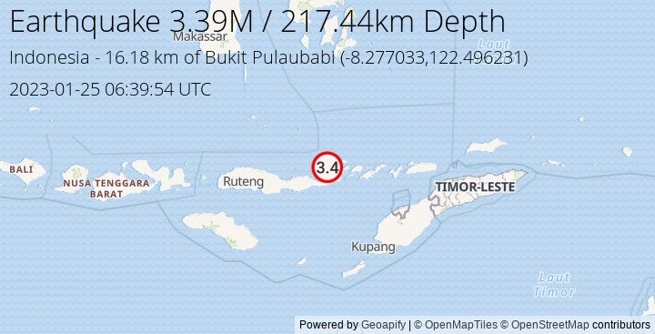 Earthquake M3.39 - 16.177 km of Bukit Pulaubabi - Indonesia