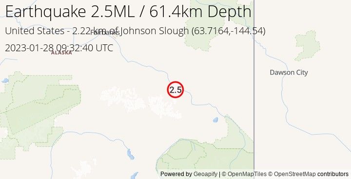 Earthquake ML2.5 - 2.222 km of Johnson Slough - United States