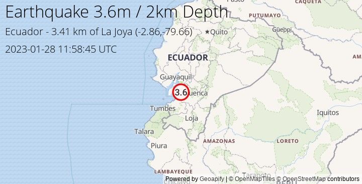 Earthquake m3.6 - 3.411 km of La Joya - Ecuador