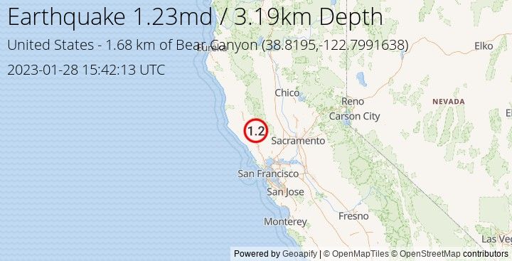 Earthquake md1.23 - 1.68 km of Bear Canyon - United States