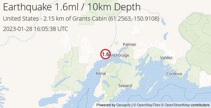 Earthquake ml1.6 - 2.152 km of Grants Cabin - United States