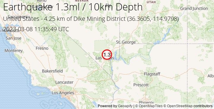 Earthquake ml1.3 - 4.248 km of Dike Mining District - United States