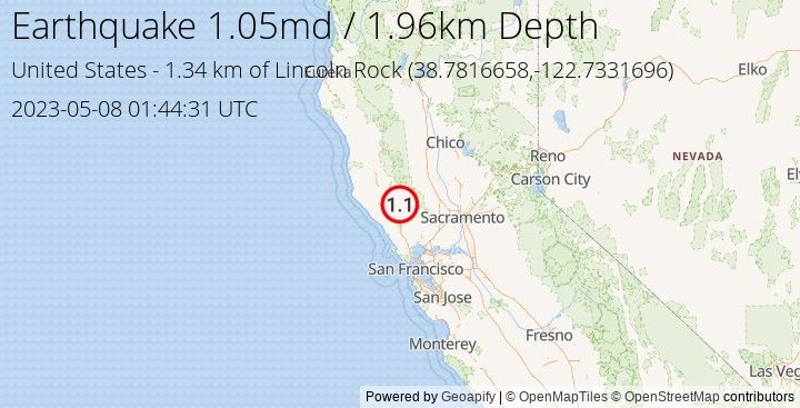 Earthquake md1.05 - 1.337 km of Lincoln Rock - United States