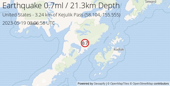Earthquake ml0.7 - 3.236 km of Kejulik Pass - United States