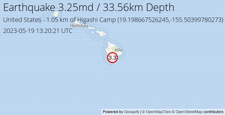 Earthquake md3.25 - 1.045 km of Higashi Camp - United States