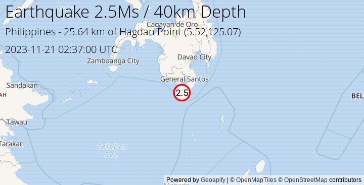 Earthquake Ms2.5 - 25.637 km of Hagdan Point - Philippines