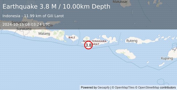 Earthquake Sumbawa Region, Indonesia (3.8 M) (2024-10-15 08:03:24 UTC)