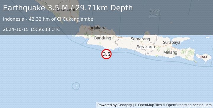 Earthquake Java, Indonesia (3.5 M) (2024-10-15 15:56:38 UTC)