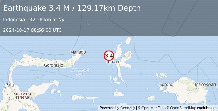 Earthquake Halmahera, Indonesia (3.4 M) (2024-10-17 08:56:00 UTC)