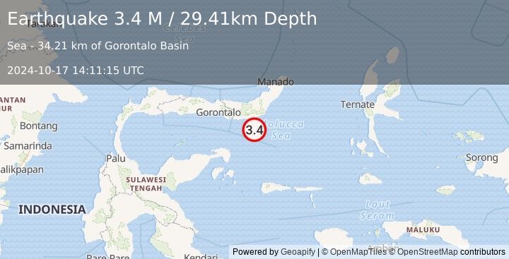 Earthquake Southern Molucca Sea (3.4 M) (2024-10-17 14:11:15 UTC)