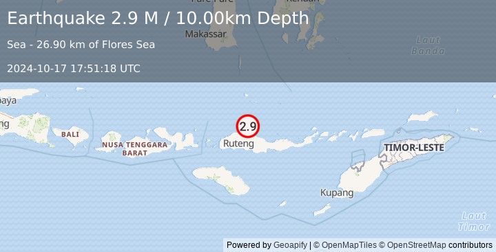 Earthquake Flores Region, Indonesia (2.9 M) (2024-10-17 17:51:18 UTC)