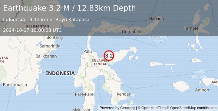 Earthquake Sulawesi, Indonesia (3.2 M) (2024-10-17 18:00:08 UTC)