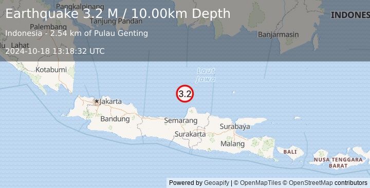 Earthquake Java Sea (3.2 M) (2024-10-18 13:18:32 UTC)