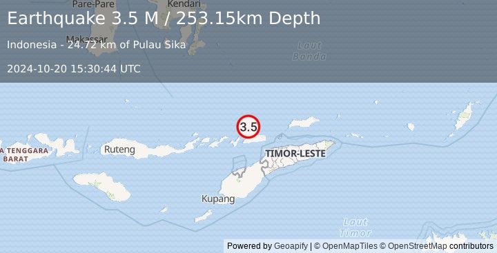 Earthquake Banda Sea (3.5 M) (2024-10-20 15:30:44 UTC)