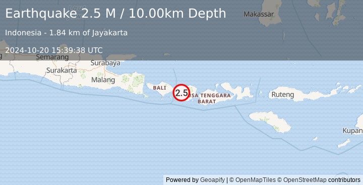 Earthquake Sumbawa Region, Indonesia (2.5 M) (2024-10-20 15:39:38 UTC)