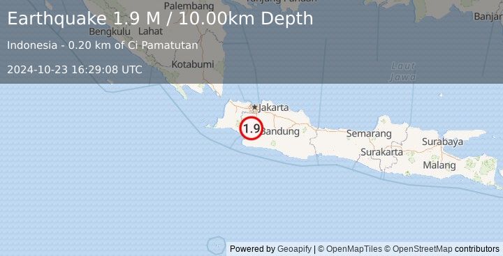 Earthquake Java, Indonesia (1.9 M) (2024-10-23 16:29:08 UTC)