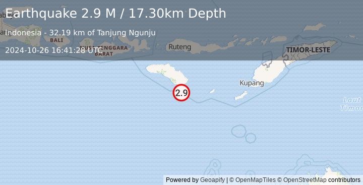 Earthquake Sumba Region, Indonesia (2.9 M) (2024-10-26 16:41:28 UTC)