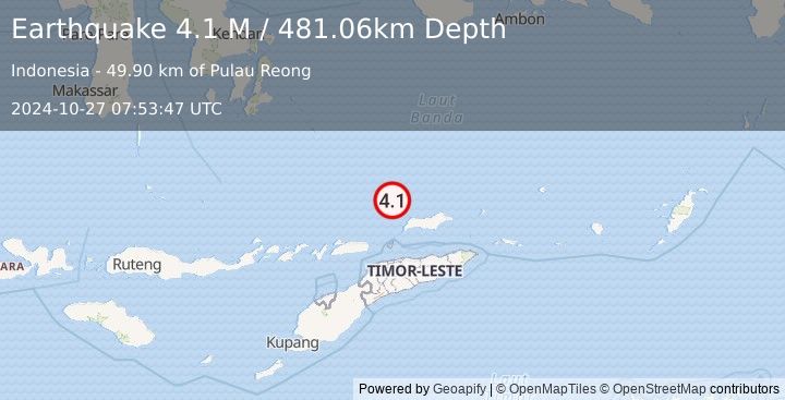 Earthquake Banda Sea (4.1 M) (2024-10-27 07:53:47 UTC)