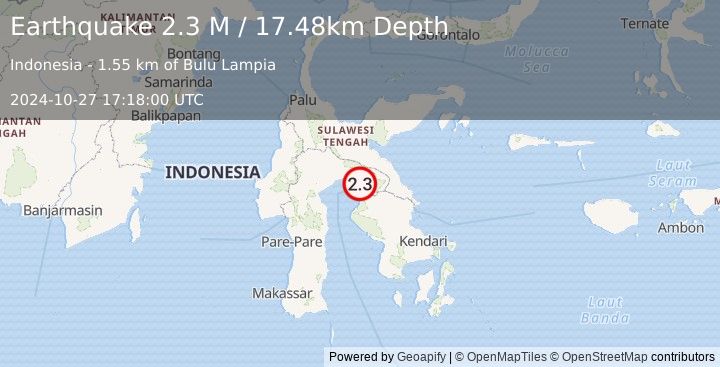 Earthquake Sulawesi, Indonesia (2.3 M) (2024-10-27 17:18:00 UTC)