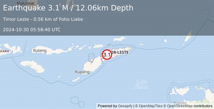 Earthquake Timor Region (3.1 M) (2024-10-30 05:58:40 UTC)