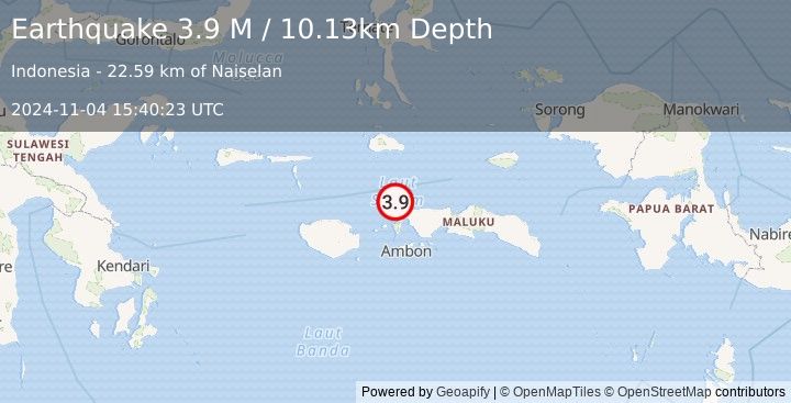 Earthquake Ceram Sea (3.9 M) (2024-11-04 15:40:23 UTC)