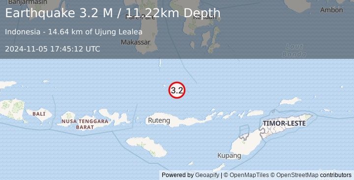 Earthquake Flores Sea (3.2 M) (2024-11-05 17:45:12 UTC)