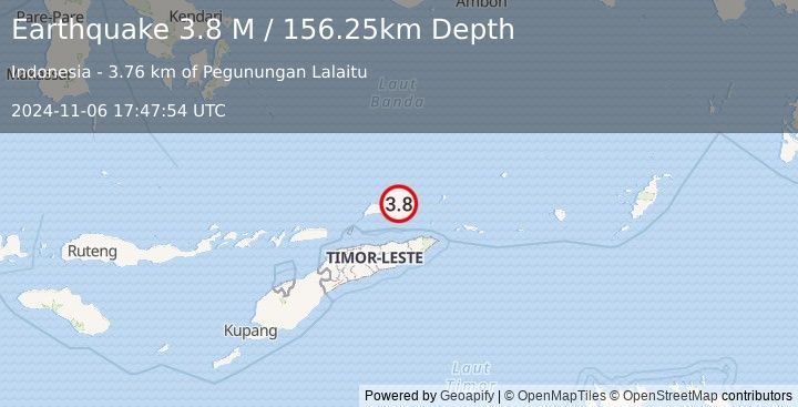 Earthquake Banda Sea (3.8 M) (2024-11-06 17:47:54 UTC)