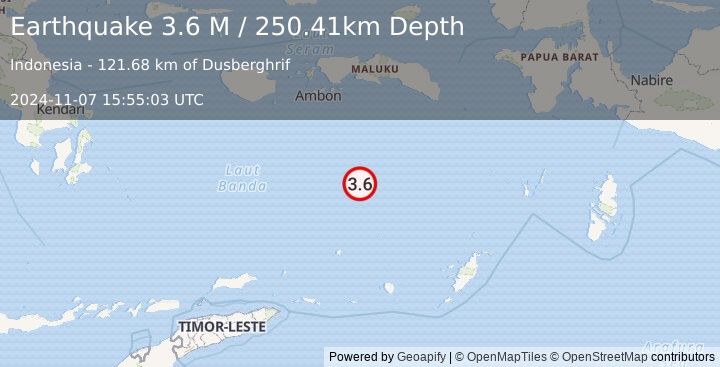 Earthquake Banda Sea (3.6 M) (2024-11-07 15:55:03 UTC)