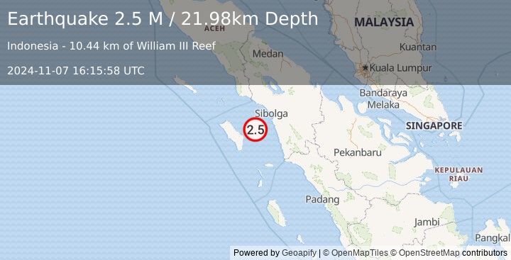 Earthquake Northern Sumatra, Indonesia (2.5 M) (2024-11-07 16:15:58 UTC)