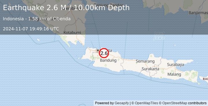 Earthquake Java, Indonesia (2.6 M) (2024-11-07 19:49:16 UTC)