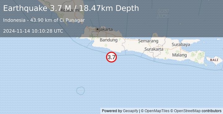 Earthquake Java, Indonesia (3.7 M) (2024-11-14 10:10:28 UTC)