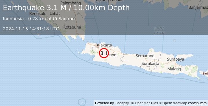 Earthquake Java, Indonesia (3.1 M) (2024-11-15 14:31:18 UTC)