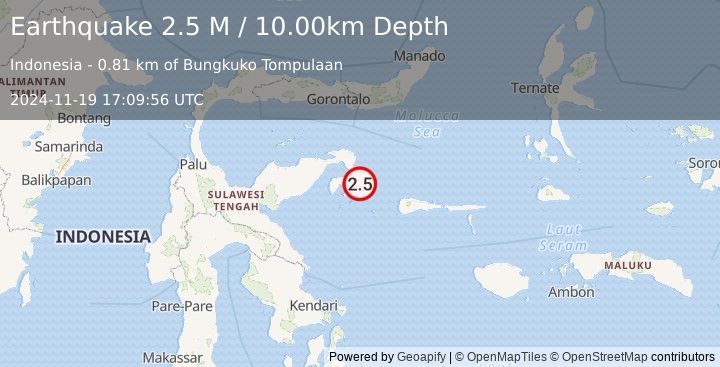 Earthquake Sulawesi, Indonesia (2.5 M) (2024-11-19 17:09:56 UTC)