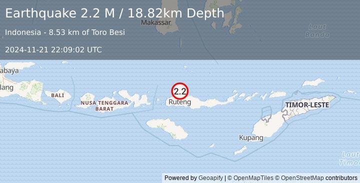 Earthquake Flores Region, Indonesia (2.2 M) (2024-11-21 22:09:02 UTC)