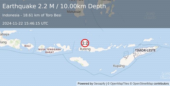 Earthquake Flores Region, Indonesia (2.2 M) (2024-11-22 15:46:15 UTC)