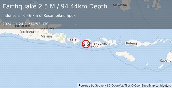 Earthquake Sumbawa Region, Indonesia (2.5 M) (2024-11-24 21:14:53 UTC)