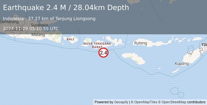 Earthquake Sumbawa Region, Indonesia (2.4 M) (2024-11-29 05:10:55 UTC)