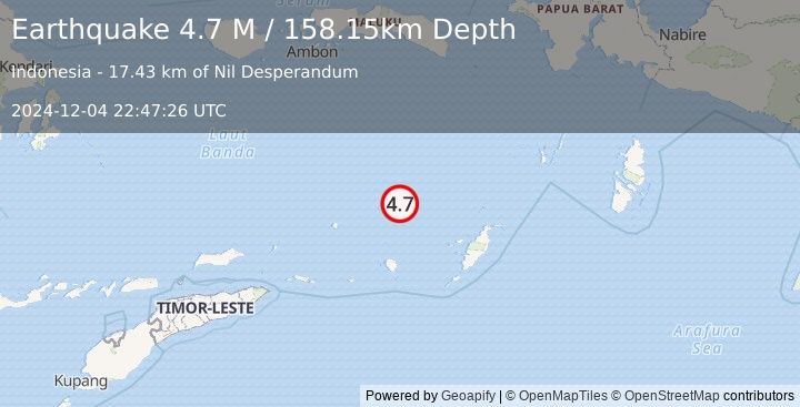 Earthquake Banda Sea (4.7 M) (2024-12-04 22:47:26 UTC)