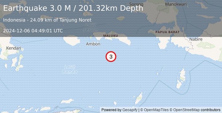 Earthquake Banda Sea (3.0 M) (2024-12-06 04:49:01 UTC)