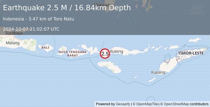 Earthquake Flores Region, Indonesia (2.5 M) (2024-12-07 21:02:07 UTC)