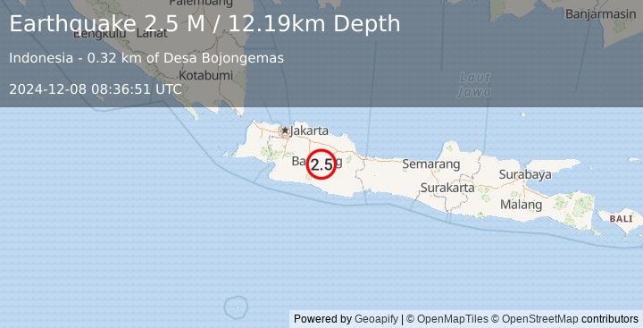 Earthquake Java, Indonesia (2.5 M) (2024-12-08 08:36:51 UTC)