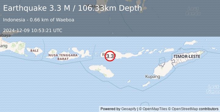 Earthquake Flores Region, Indonesia (3.3 M) (2024-12-09 10:53:21 UTC)