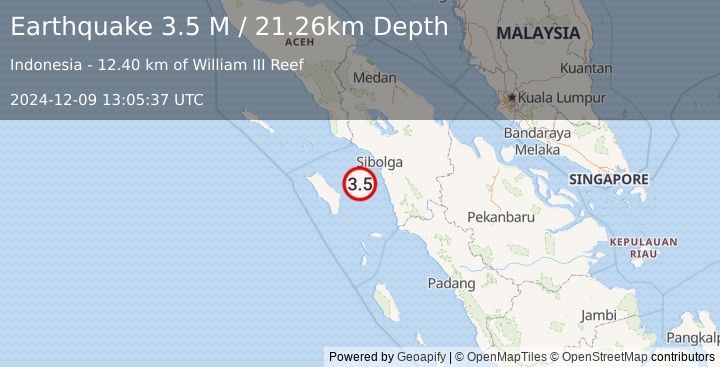 Earthquake Northern Sumatra, Indonesia (3.5 M) (2024-12-09 13:05:37 UTC)