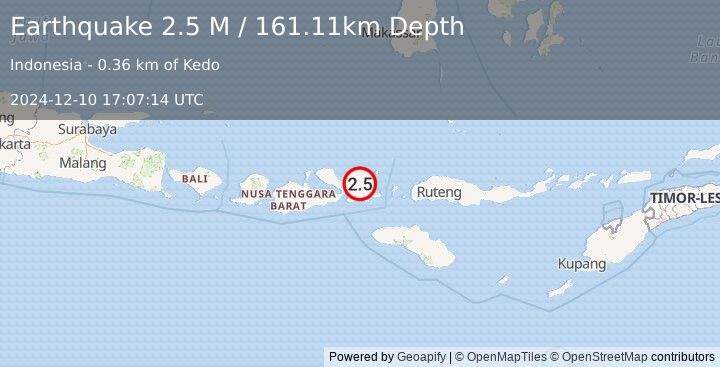 Earthquake Sumbawa Region, Indonesia (2.5 M) (2024-12-10 17:07:14 UTC)