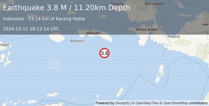 Earthquake Banda Sea (3.8 M) (2024-12-11 18:12:14 UTC)