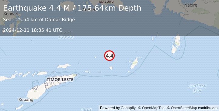 Earthquake Banda Sea (4.4 M) (2024-12-11 18:35:41 UTC)