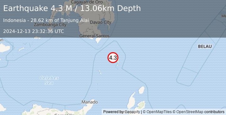 Earthquake Talaud Islands, Indonesia (4.7 M) (2024-12-13 23:32:37 UTC)