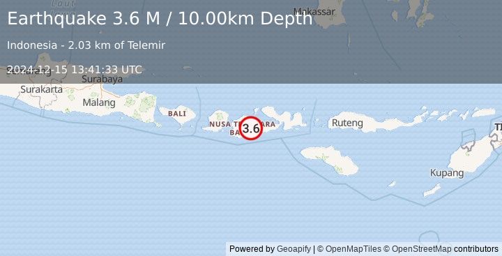 Earthquake Sumbawa Region, Indonesia (3.6 M) (2024-12-15 13:41:33 UTC)