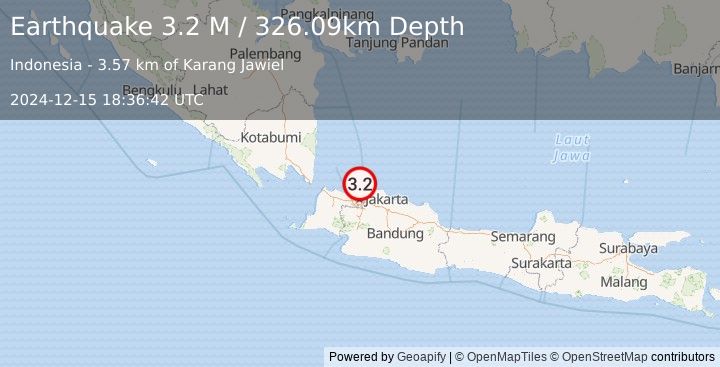 Earthquake Java, Indonesia (3.2 M) (2024-12-15 18:36:42 UTC)